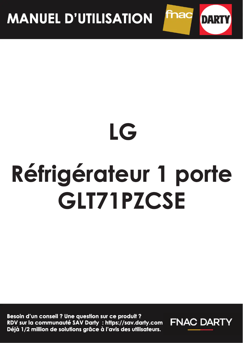 Page 1 de la notice Manuel utilisateur LG GLT71PZCSE