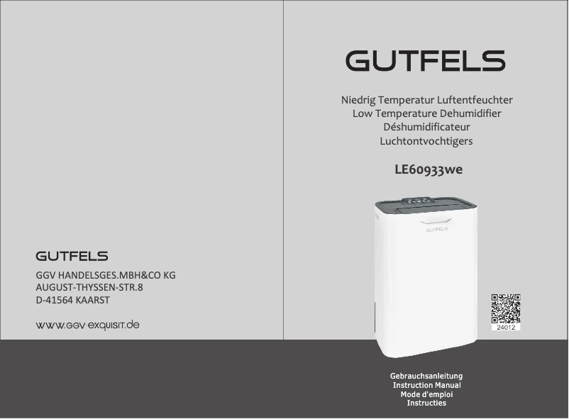 Page 1 de la notice Manuel utilisateur GUTFELS LE60933we