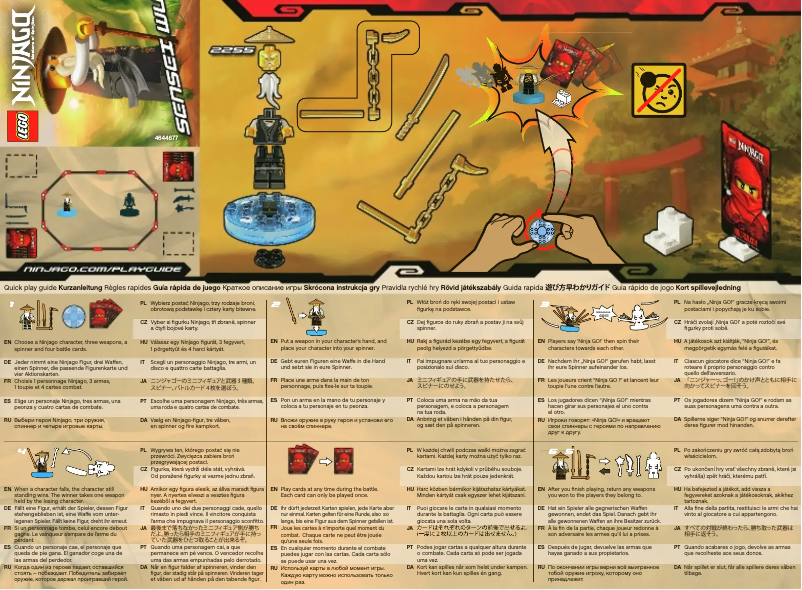 Page 1 de la notice Manuel utilisateur Lego Sensei Wu