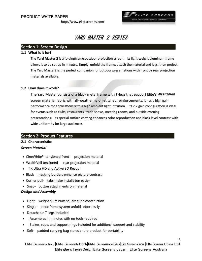 Image de la première page du manuel de l'appareil Yard Master 2