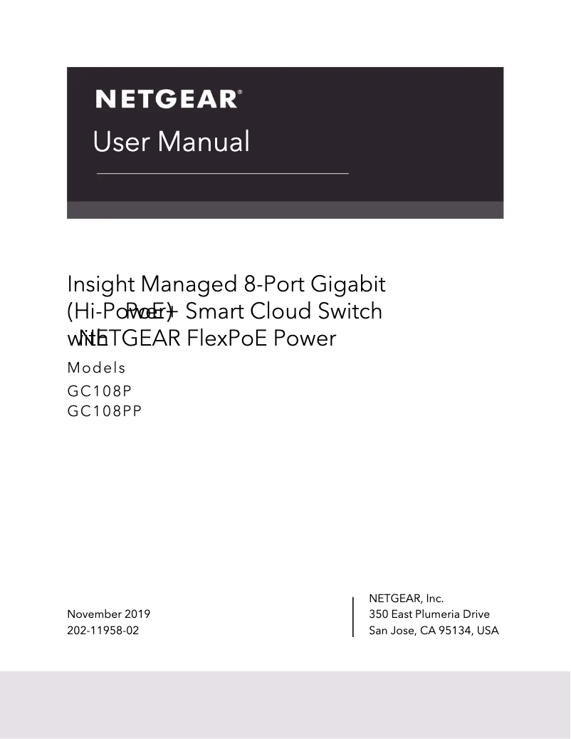 Page n°1 - Manuel utilisateur Netgear GC108P