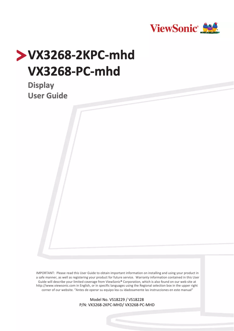 Imagen de la primera página del manual del dispositivo VX68-PC-mhd