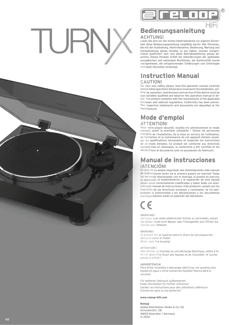 Page n°1 - Manuel utilisateur Reloop Turn X