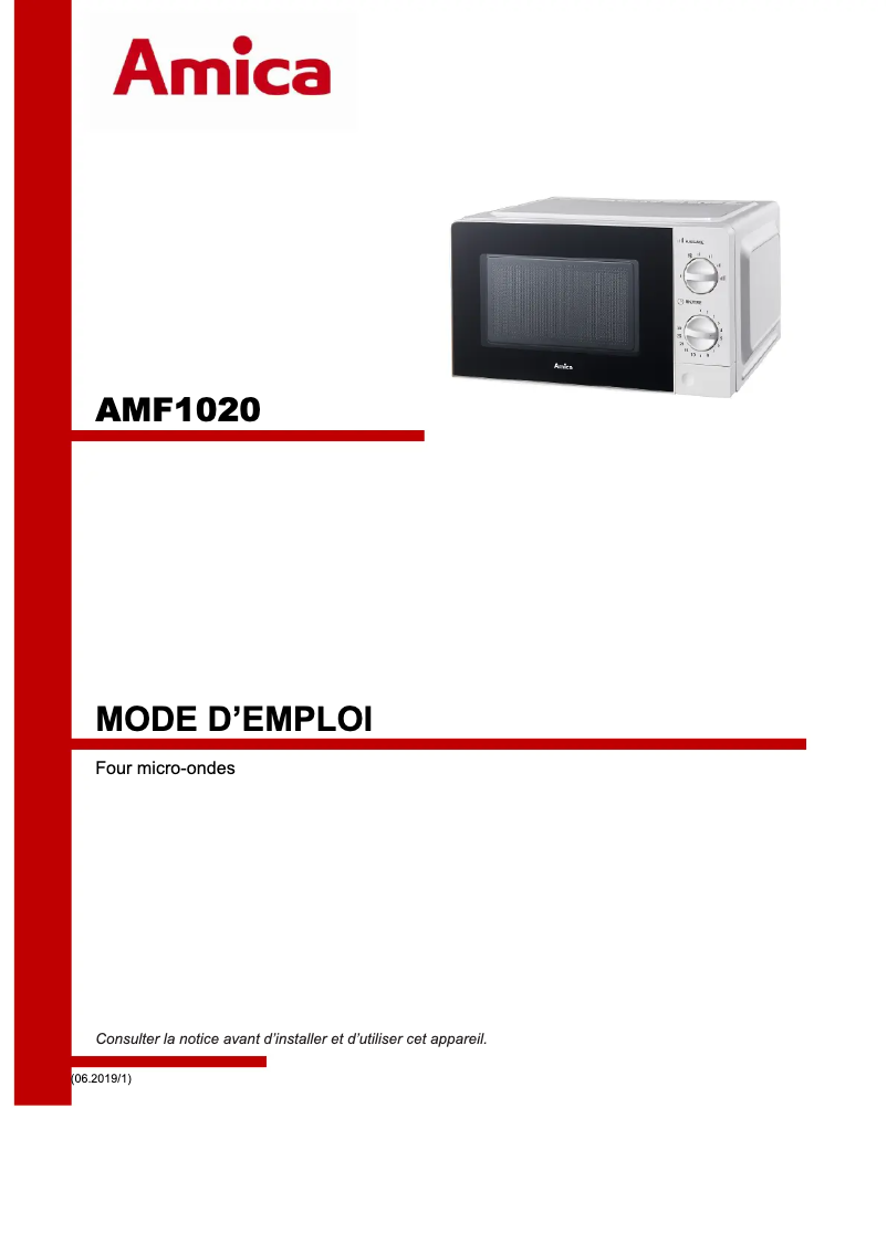 Página 1 del manual Manual de usuario Amica AMF1020