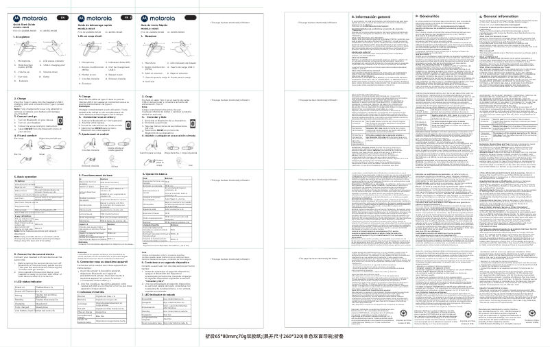 Page 1 de la notice Manuel utilisateur Motorola HK125