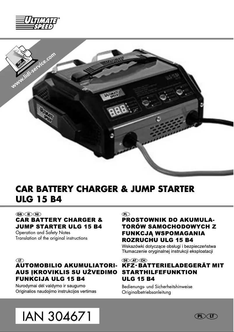 Page 1 de la notice Manuel utilisateur Ultimate Speed ULG 15 B4