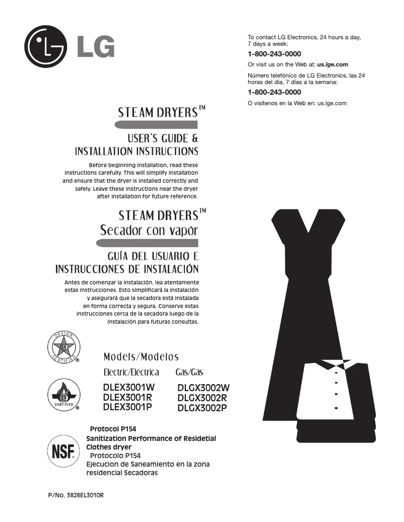 Page n°1 - Manuel utilisateur LG DLEX3001P