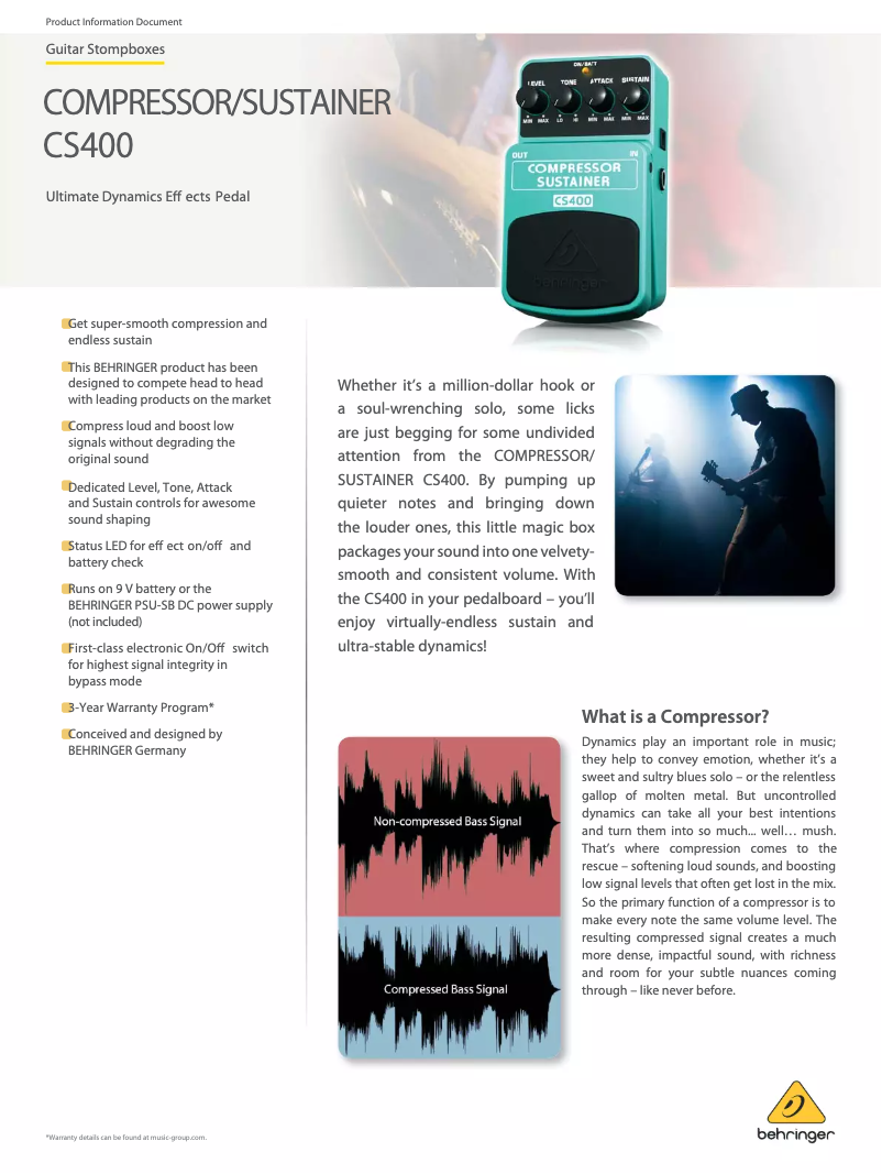 Page n°1 - Fiche technique Behringer CS400