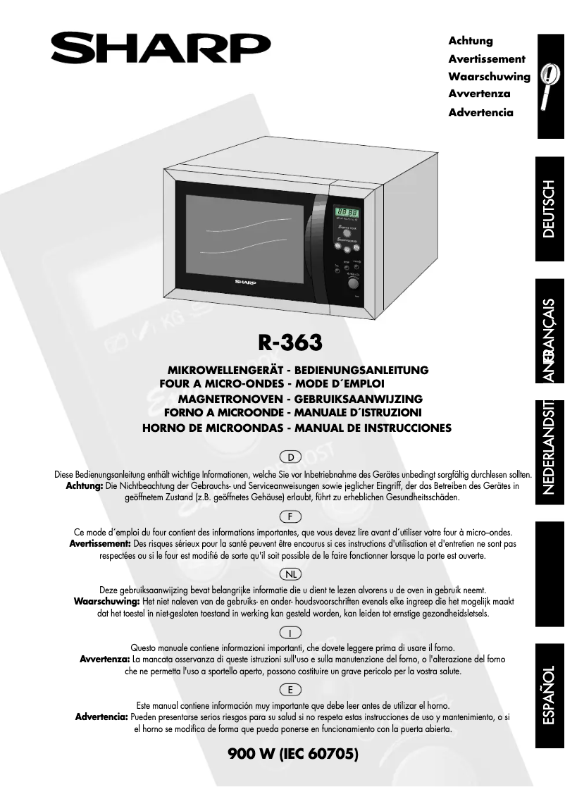 Page n°1 - Manuel utilisateur Sharp R-363