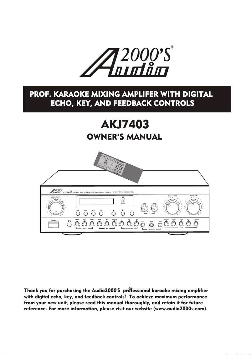 Image de la première page du manuel de l'appareil AKJ7403