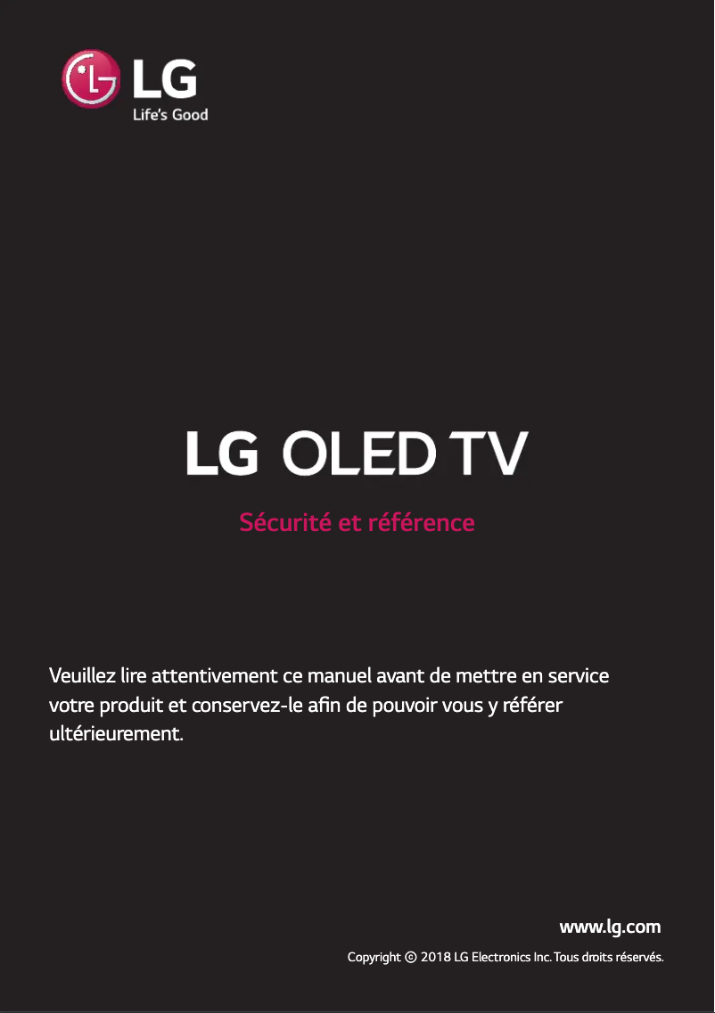 Image de la première page du manuel de l'appareil OLED77W8PVA