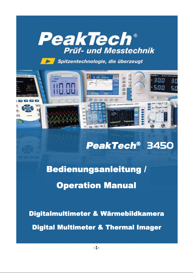 Page n°1 - Manuel utilisateur PeakTech 3450