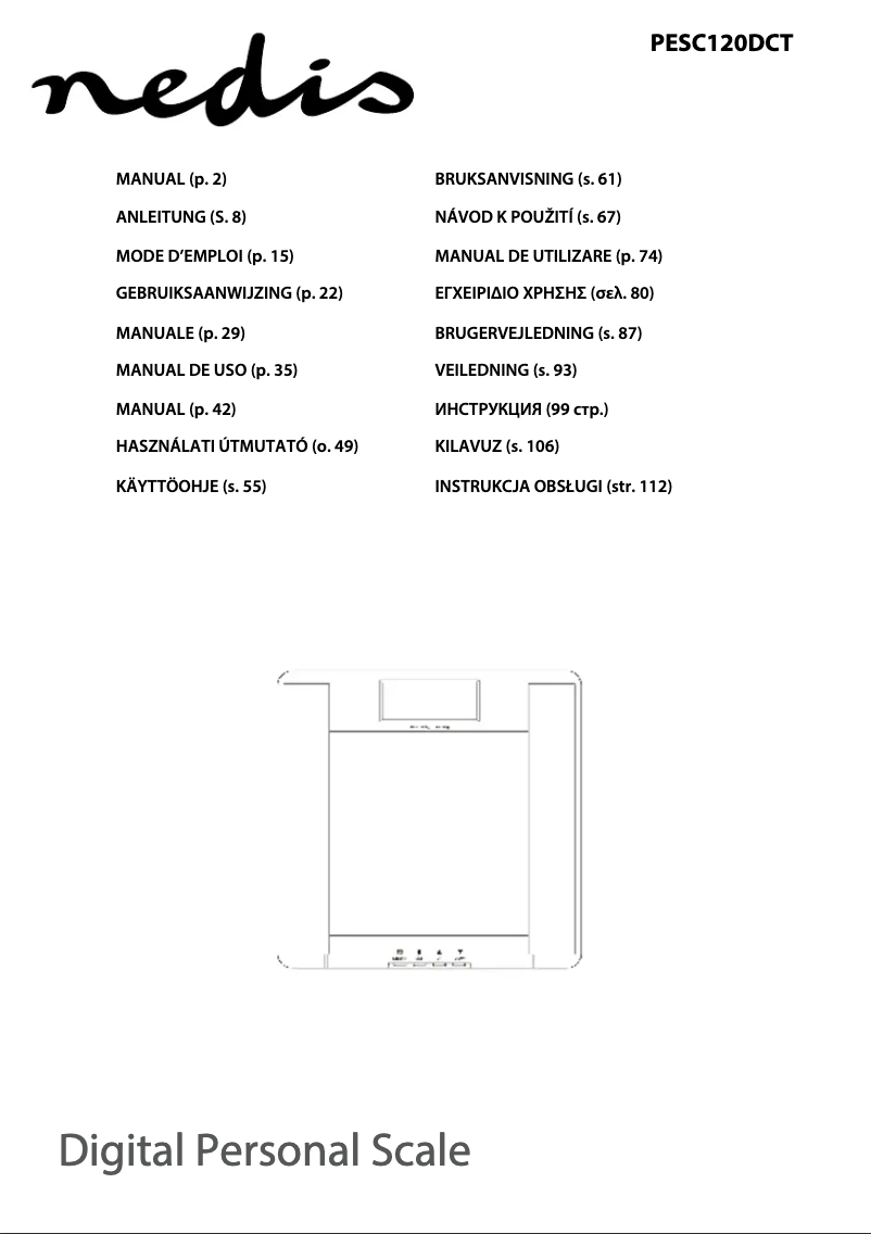 Page n°1 - Manuel utilisateur Nedis PESC120DCT