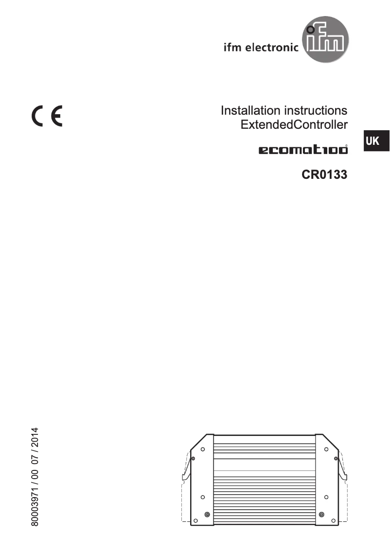 Page n°1 - Manuel utilisateur IFM CR0133