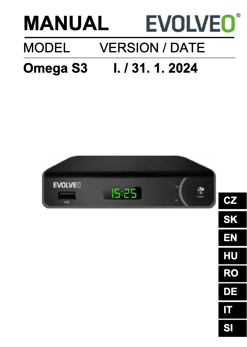 Image de la première page du manuel de l'appareil Omega S3