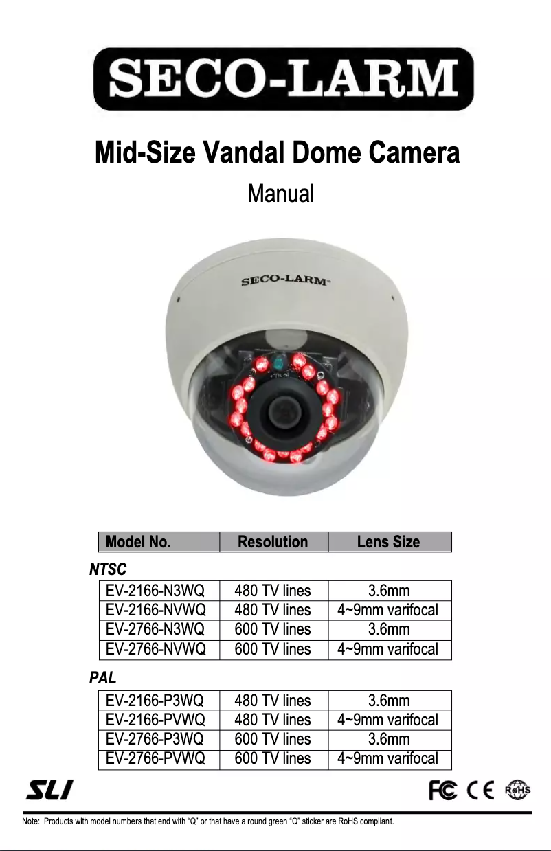 Page n°1 - Manuel utilisateur Enforcer EV-2766-NVWQ