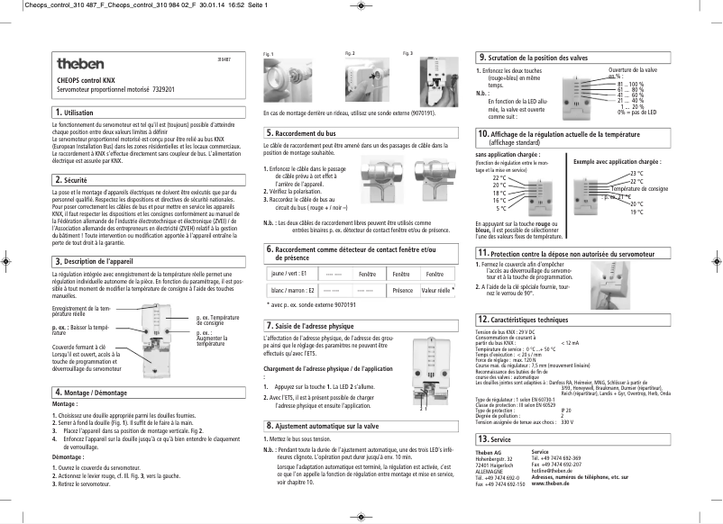 Image de la première page du manuel de l'appareil CHEOPS control KNX