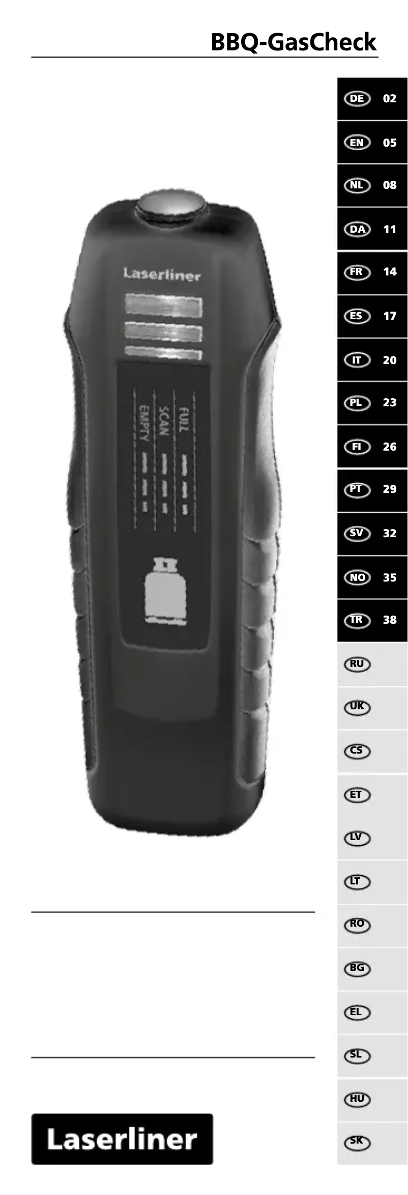 Image de la première page du manuel de l'appareil BBQ-GasCheck