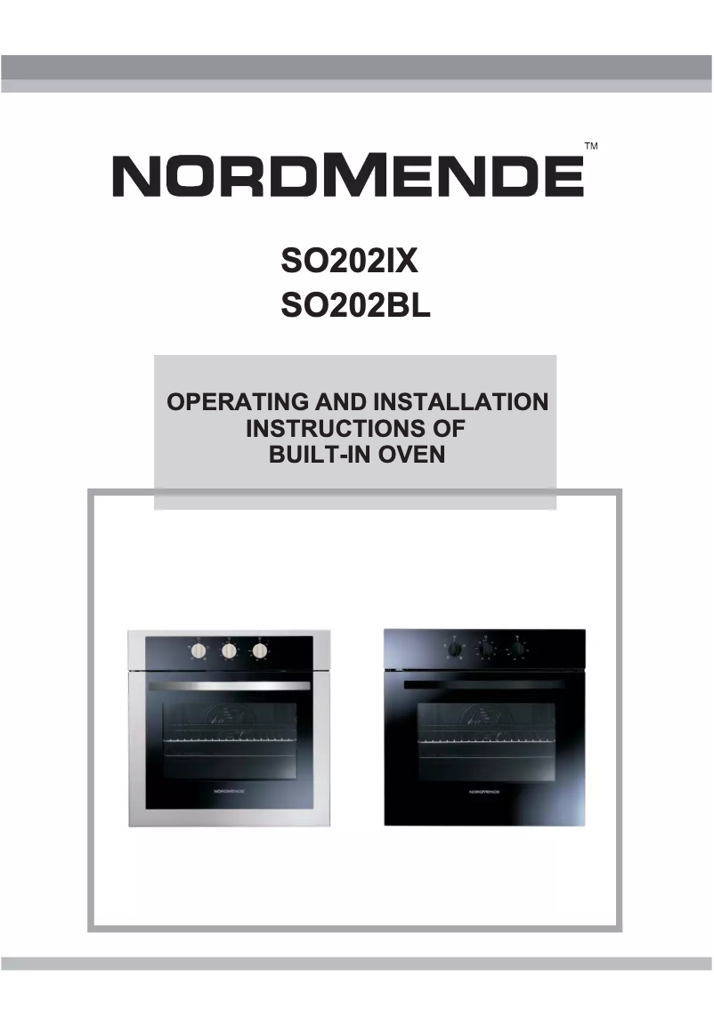 Page n°1 - Manuel utilisateur Nordmende SO202IX