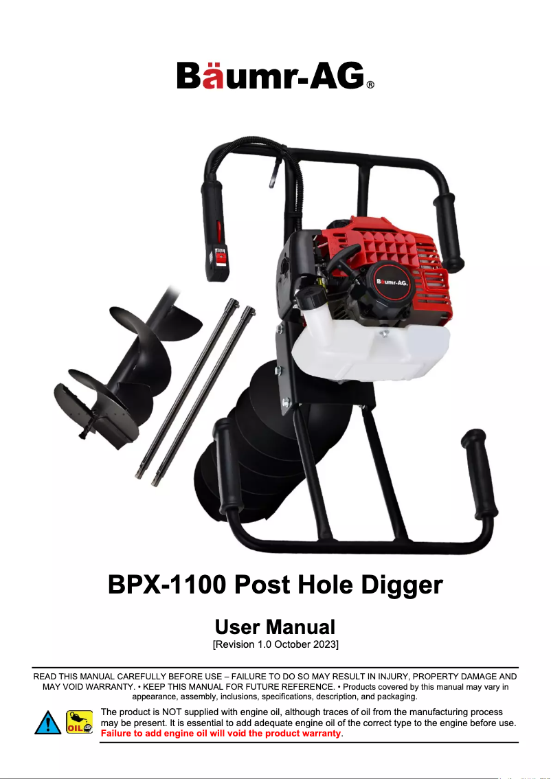 Page n°1 - Manuel utilisateur Baumr-AG BPX-1100