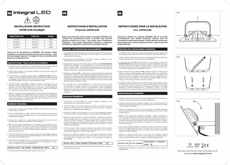 Página 1 del manual Manual de usuario Integral LED ILFLA004