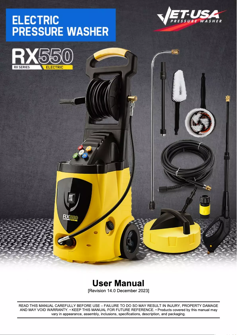 Page 1 de la notice Manuel utilisateur Jet-USA RX550