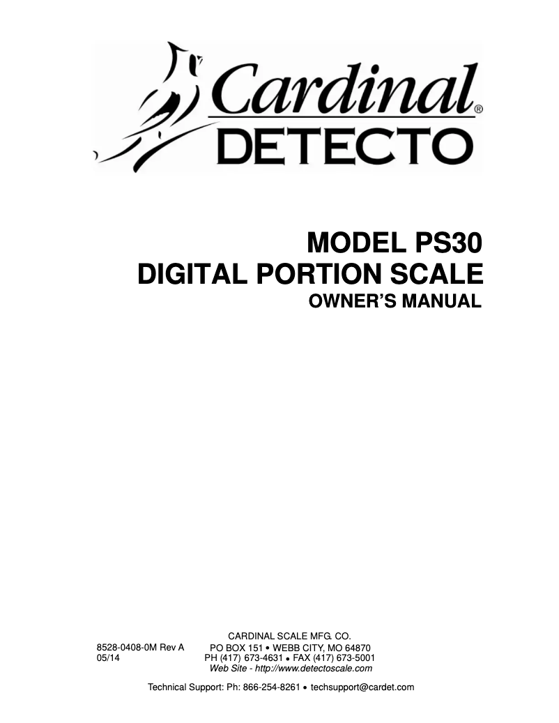 Image de la première page du manuel de l'appareil PS30