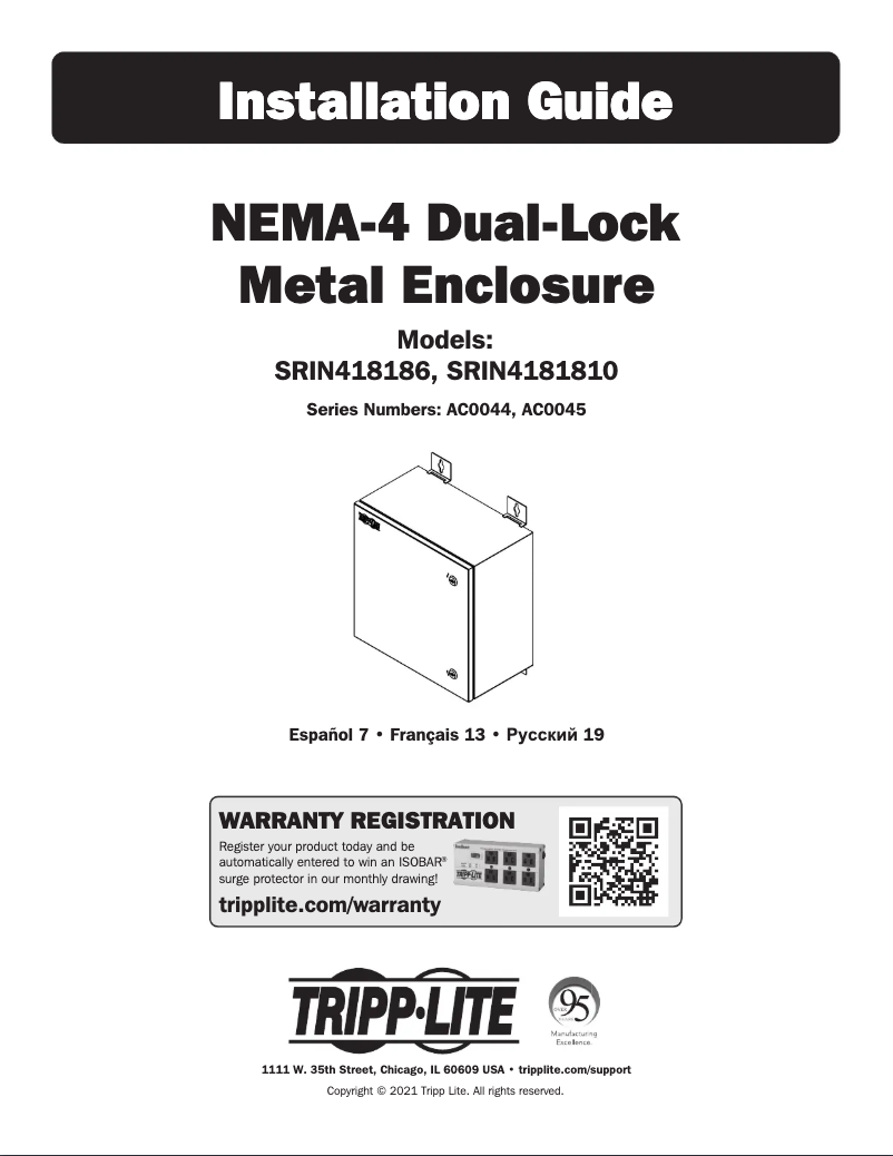 Page n°1 - Manuel utilisateur Tripp Lite SRIN4181810