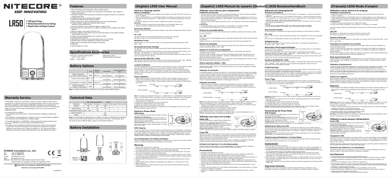 Page 1 de la notice Manuel utilisateur Nitecore LR50