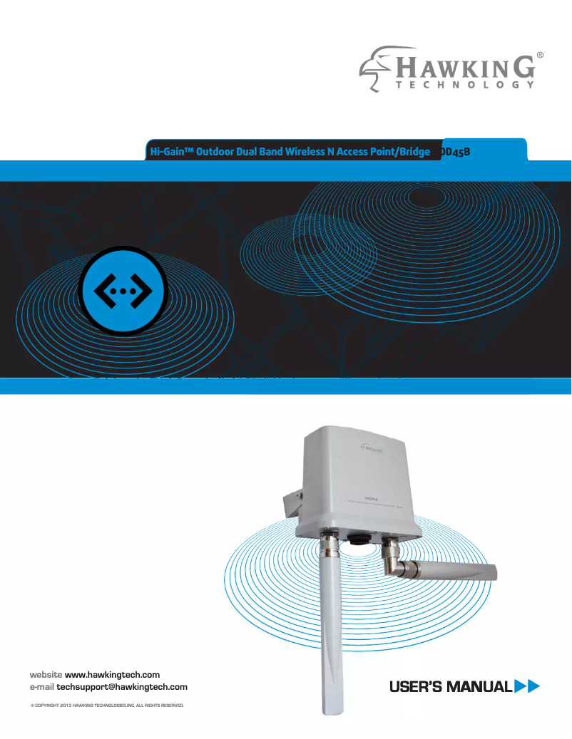 Page 1 de la notice Manuel utilisateur Hawking Technologies HOD45B