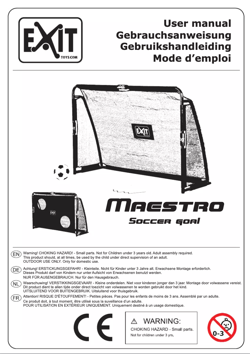 Page 1 de la notice Manuel utilisateur EXIT Maestro Goal