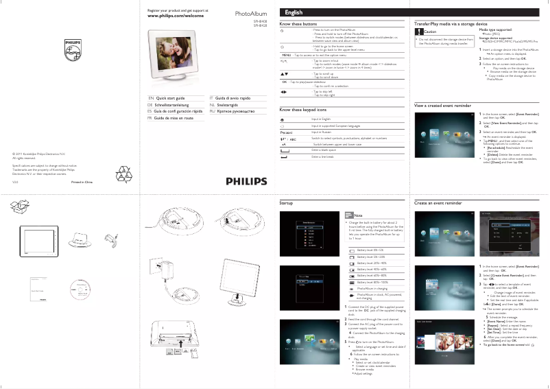 Image de la première page du manuel de l'appareil SPH8408