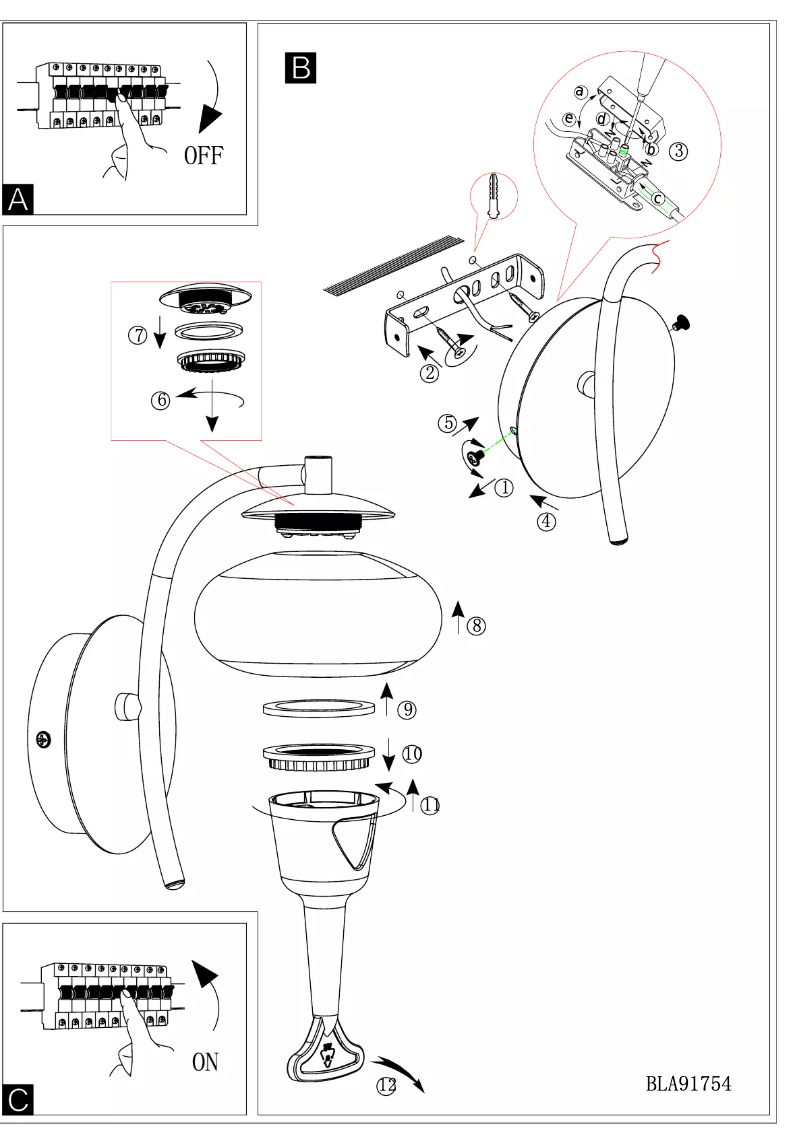 Page 1 de la notice Manuel utilisateur Eglo Aleandro