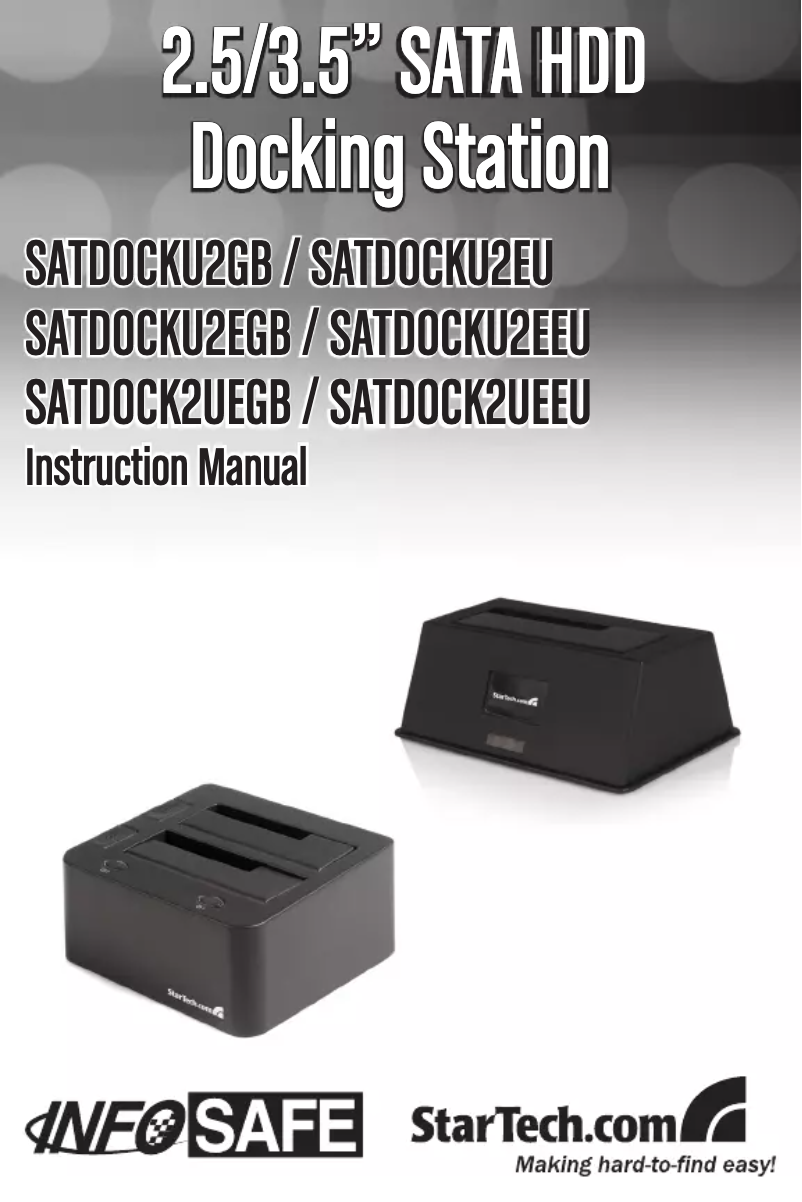 Page n°1 - Manuel utilisateur StarTech.com SATDOCK2UEEU