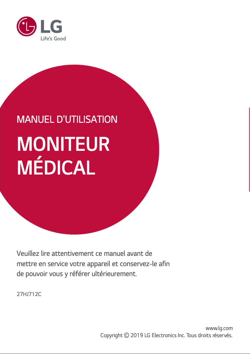 Image de la première page du manuel de l'appareil 27HJ712C