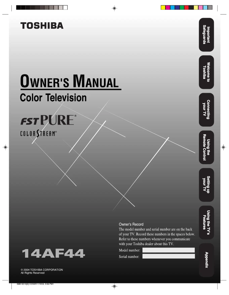 Page n°1 - Manuel utilisateur Toshiba 14AF44