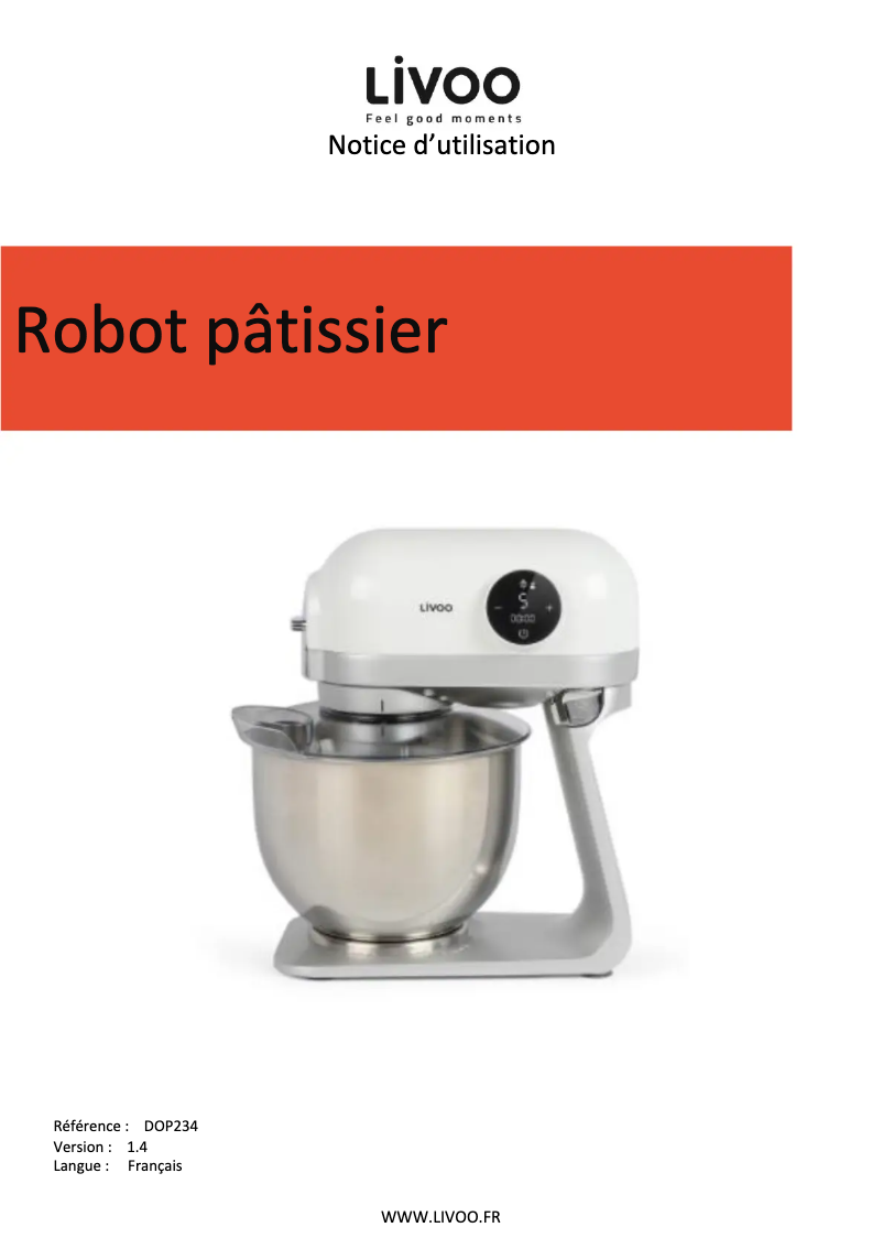 Page n°1 - Manuel utilisateur Livoo DOP234