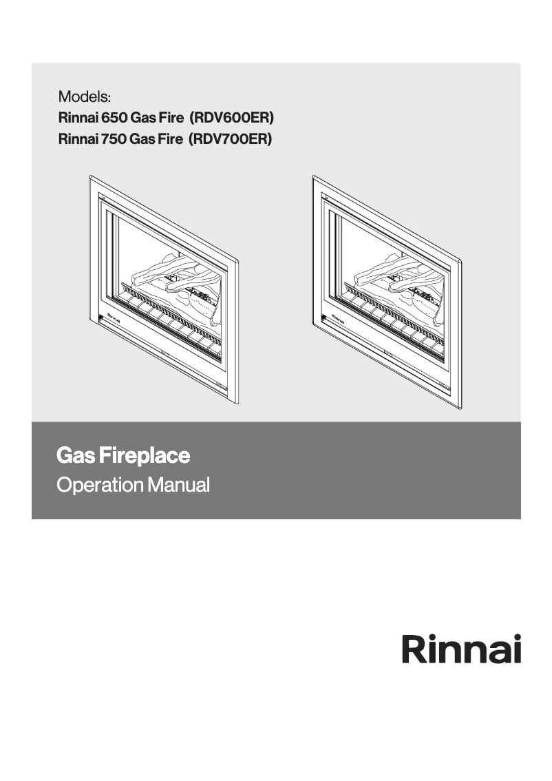 Page n°1 - Manuel utilisateur Rinnai RDV600ER