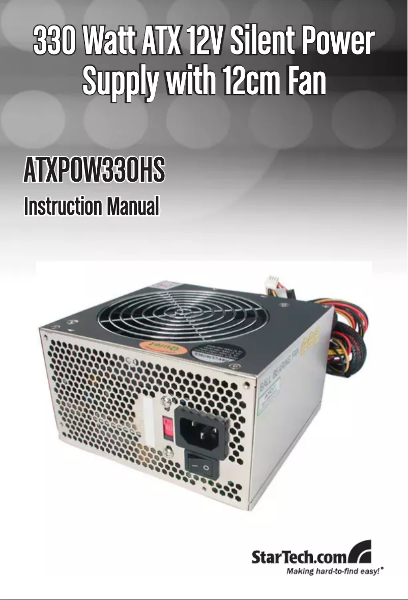 Page n°1 - Manuel utilisateur StarTech.com ATXPOW330HS