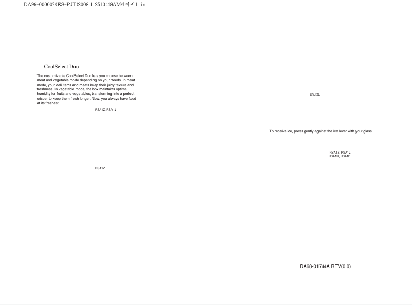 Page n°1 - Manuel utilisateur Samsung RS552NRUAWWB