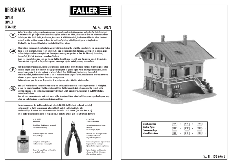 Page n°1 - Manuel utilisateur Faller 130676