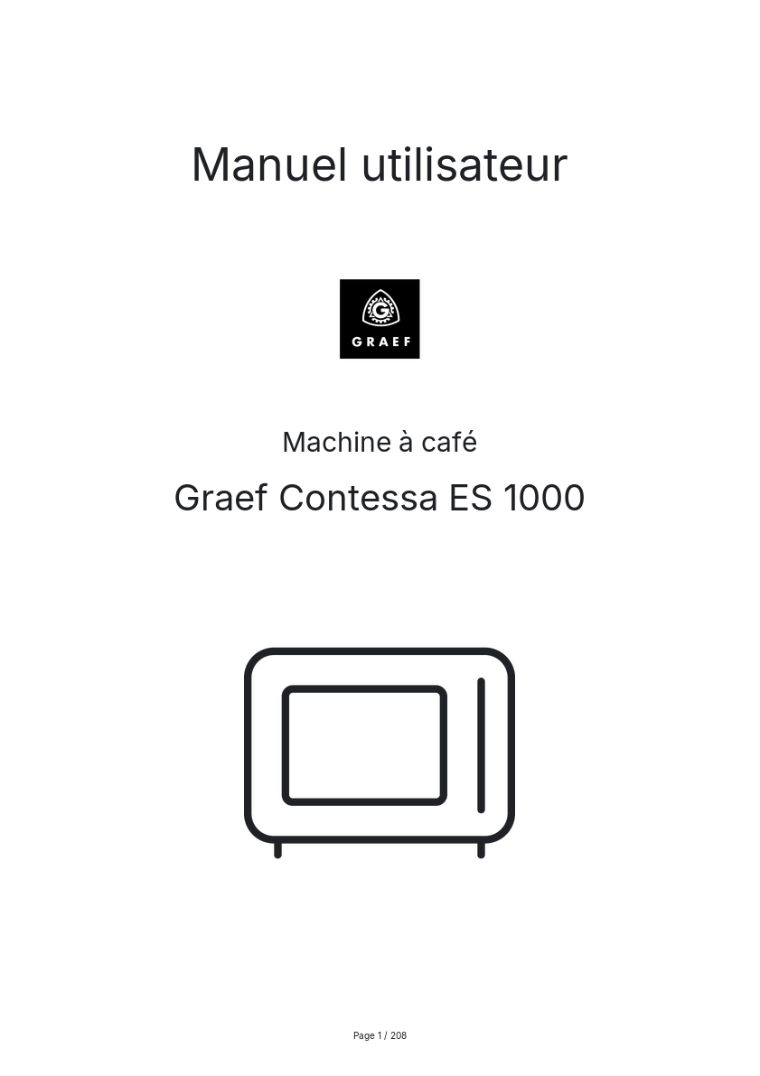 Image de la première page du manuel de l'appareil Contessa ES 1000