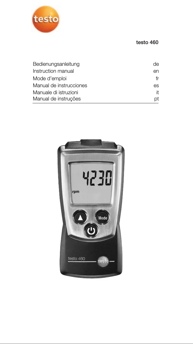 Página 1 del manual Manual de usuario Testo 460