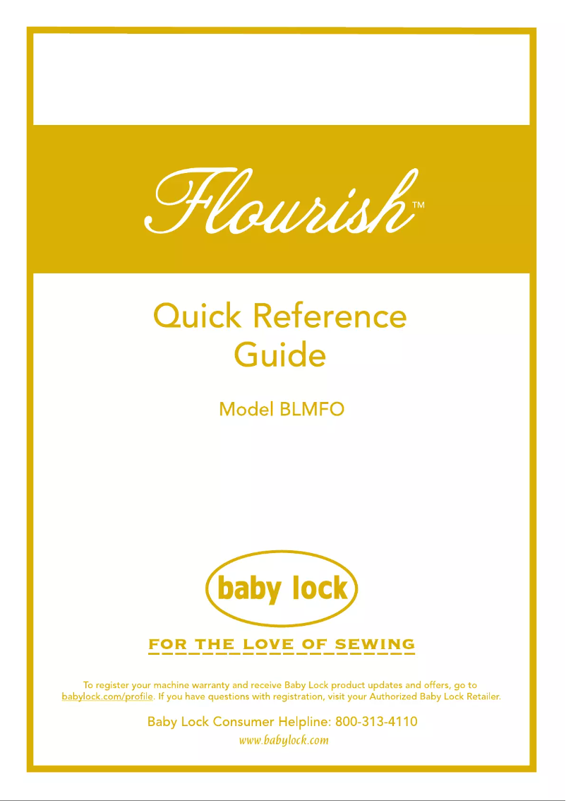 Page 1 de la notice Manuel utilisateur Baby Lock Flourish