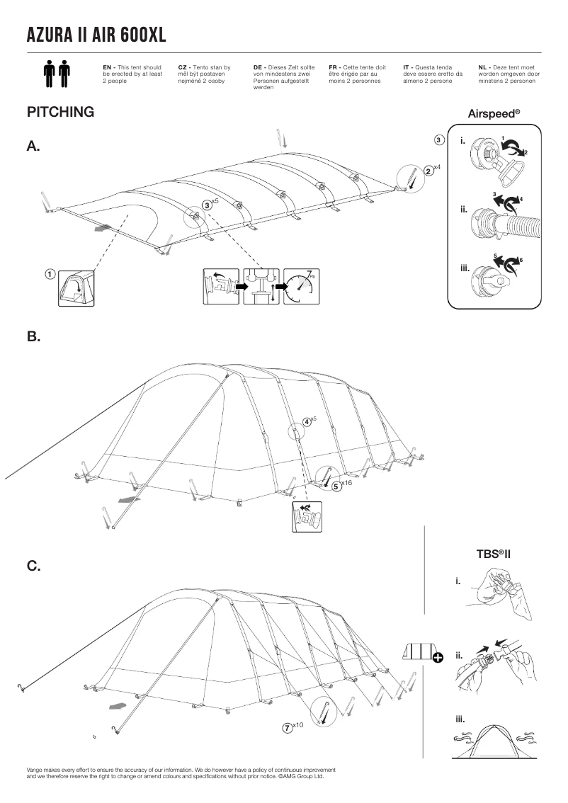 Image de la première page du manuel de l'appareil Azura II Air 600XL