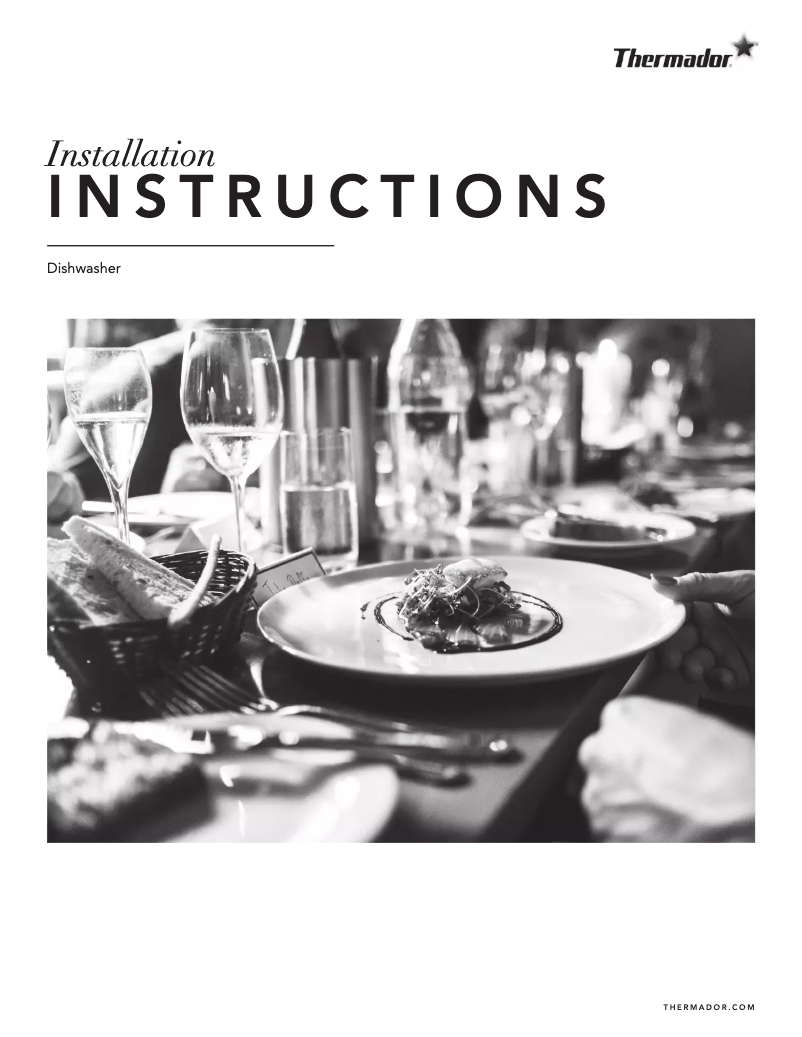 Page n°1 - Guide d'installation Thermador DWHD771WPR