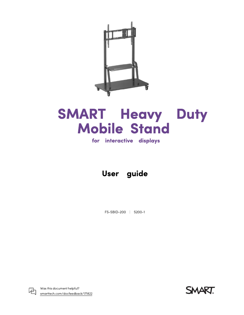 Page n°1 - Manuel utilisateur SMART Technologies FS-SBID-200