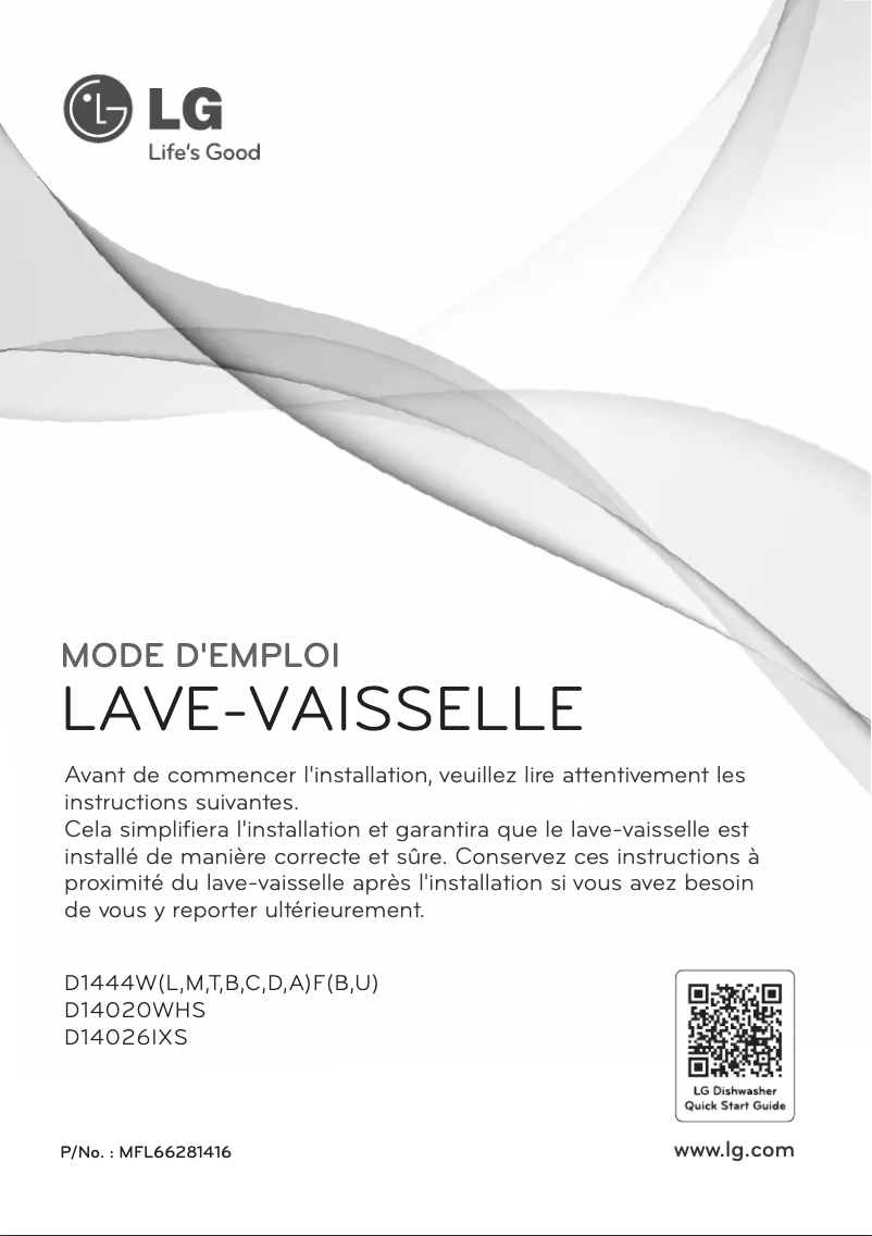 Page 1 de la notice Manuel utilisateur LG D14026IXS
