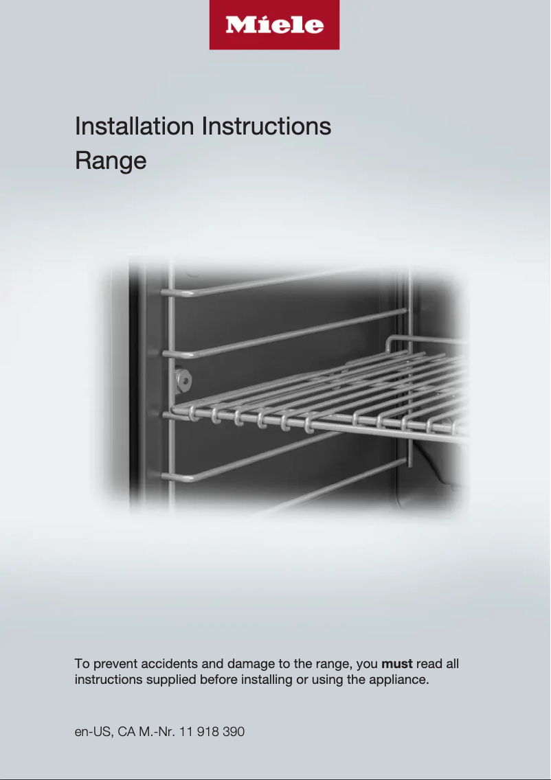 Page n°1 - Guide d'installation Miele HR 1924-3 LP DF