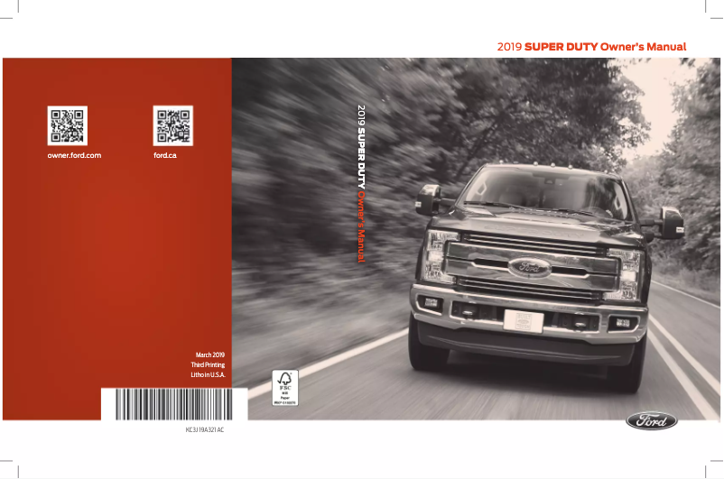 Image de la première page du manuel de l'appareil F-250 (2019)
